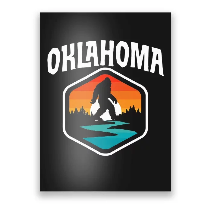 Oklahoma Vintage Bigfoot Outdoor & State Pride Nature Poster