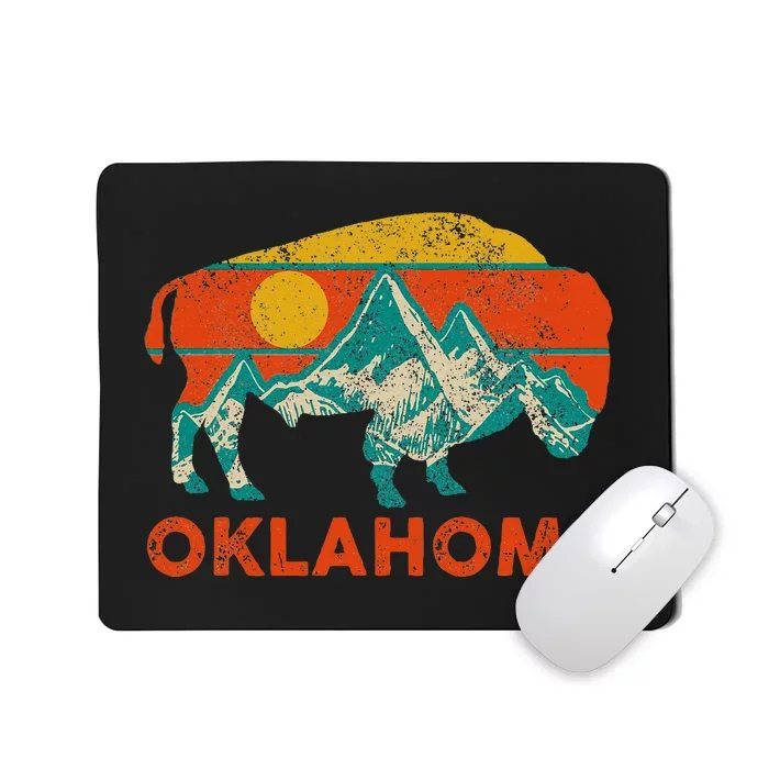 Oklahoma Vintage Bison Buffalo National Park America Souvenir Mousepad