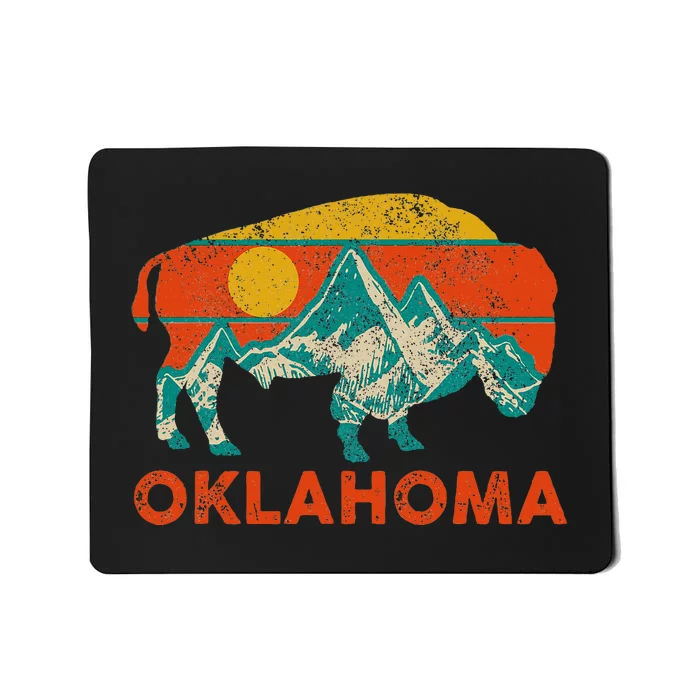 Oklahoma Vintage Bison Buffalo National Park America Souvenir Mousepad