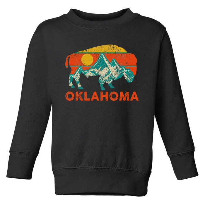 Oklahoma Vintage Bison Buffalo National Park America Souvenir Toddler Sweatshirt