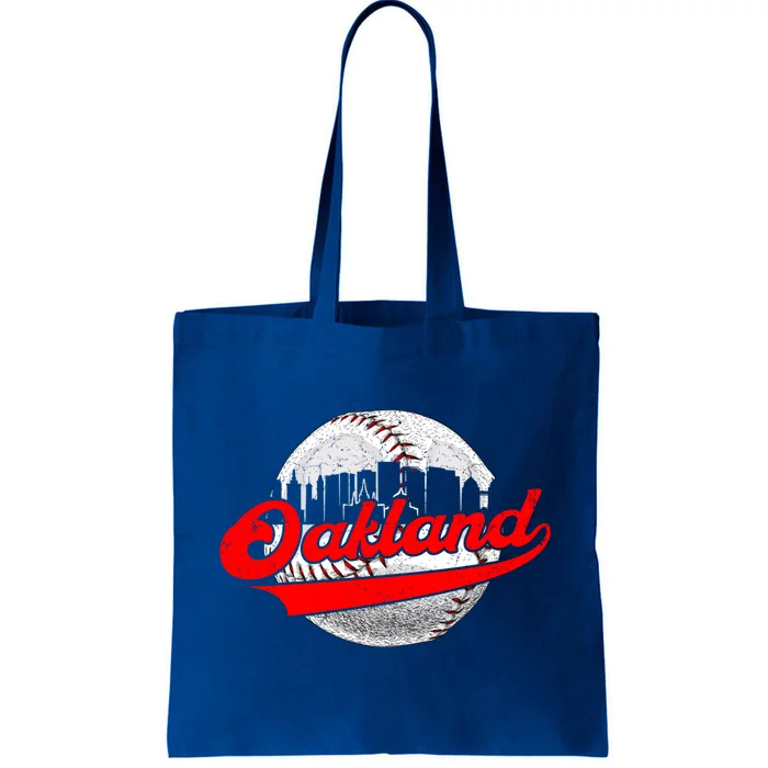 Oakland Vintage Baseball Lover Retro Game Day Dad Mom Gift Tote Bag