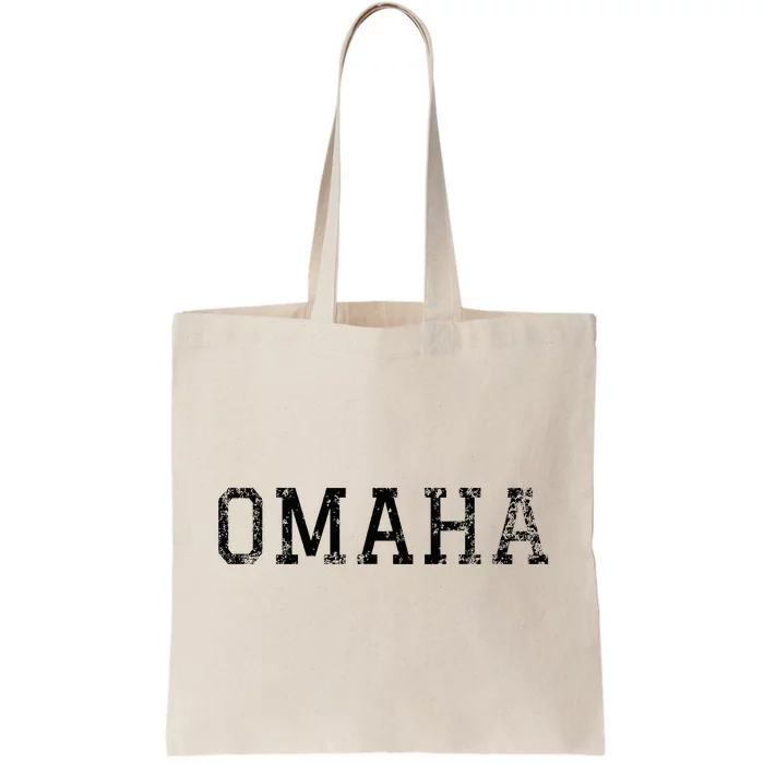 Omaha Vintage Black Text Tote Bag