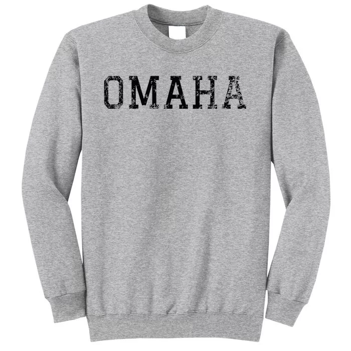 Omaha Vintage Black Text Tall Sweatshirt