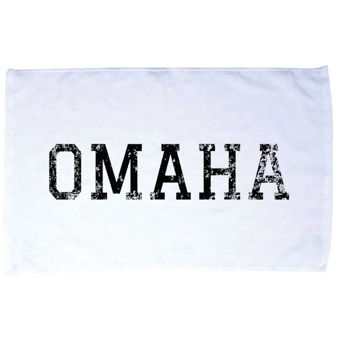 Omaha Vintage Black Text Microfiber Hand Towel