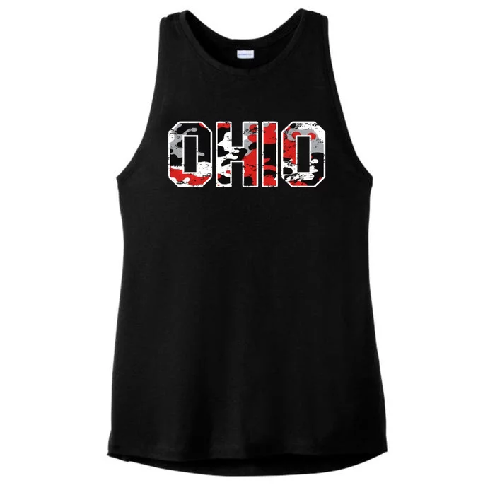 Ohio Vintage Camouflage Ladies Tri-Blend Wicking Tank