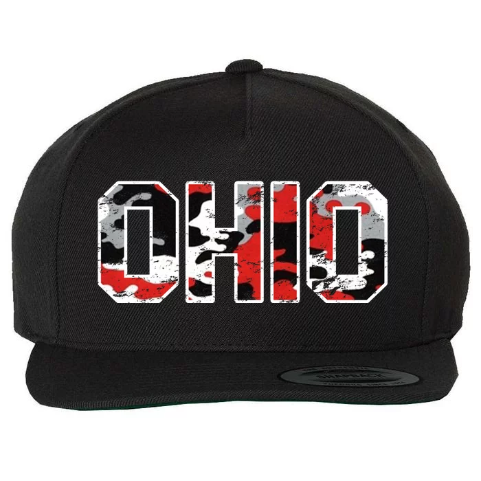 Ohio Vintage Camouflage Wool Snapback Cap