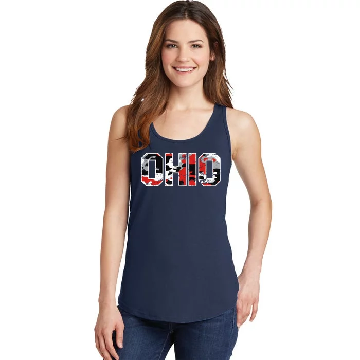 Ohio Vintage Camouflage Ladies Essential Tank