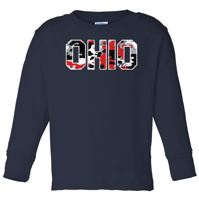 Ohio Vintage Camouflage Toddler Long Sleeve Shirt