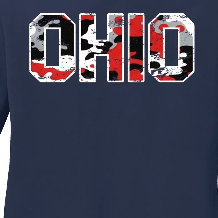 Ohio Vintage Camouflage Ladies Long Sleeve Shirt