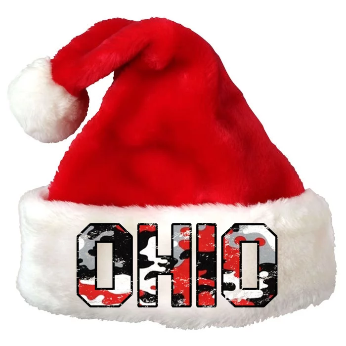 Ohio Vintage Camouflage Premium Christmas Santa Hat