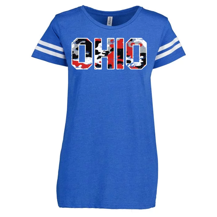 Ohio Vintage Camouflage Enza Ladies Jersey Football T-Shirt