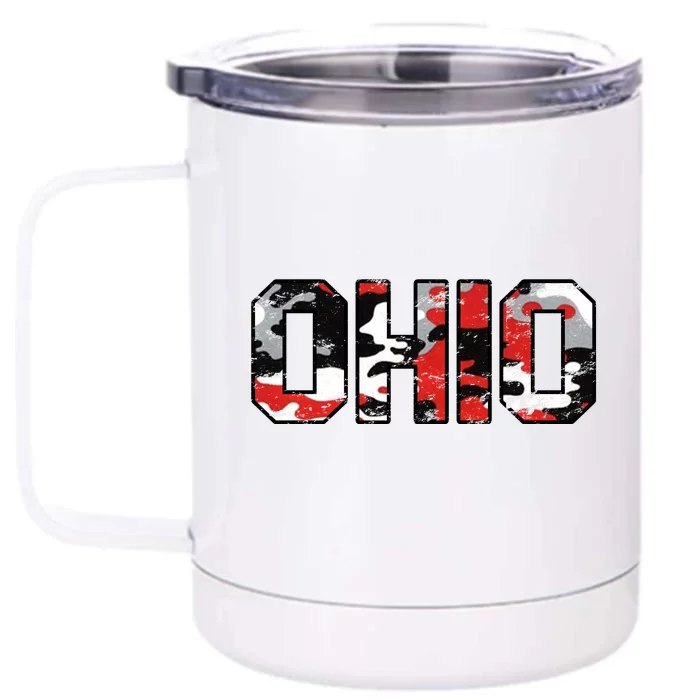 Ohio Vintage Camouflage Front & Back 12oz Stainless Steel Tumbler Cup