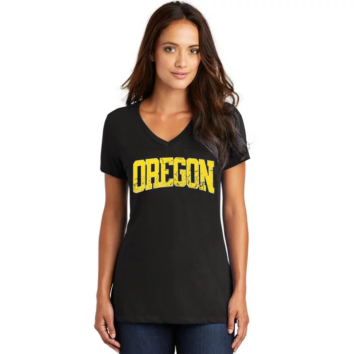 Oregon Vintage City Women's V-Neck T-Shirt