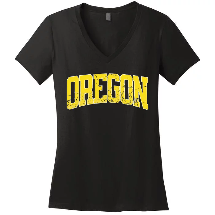 Oregon Vintage City Women's V-Neck T-Shirt