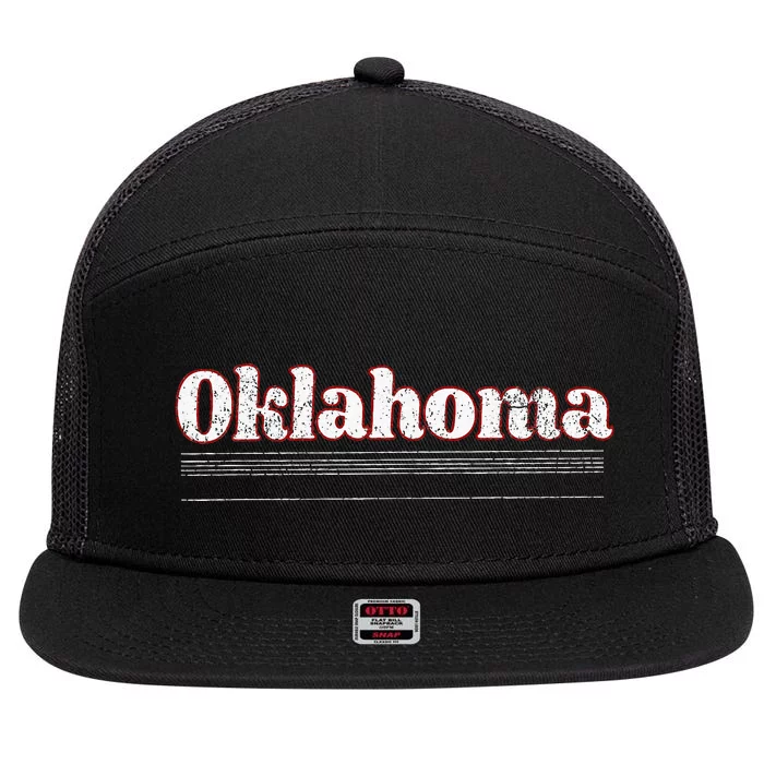 Oklahoma Vintage City 7 Panel Mesh Trucker Snapback Hat