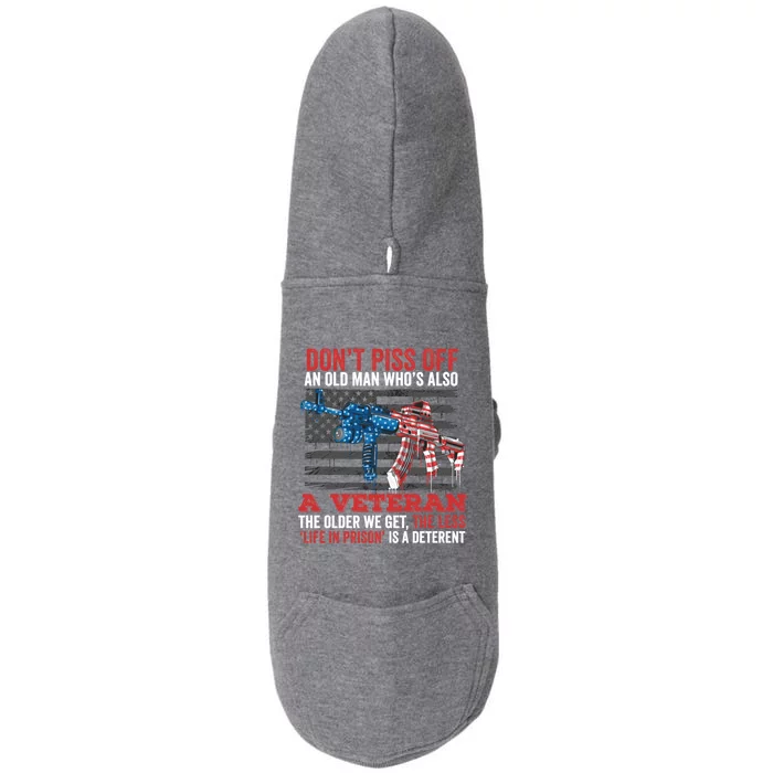 Old Veterans Funny Veterans Day Saying Funny Gift For Dad Papa Gift Doggie 3-End Fleece Hoodie