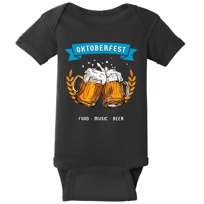 Oktoberfest Vintage German Beer Drinking Baby Bodysuit