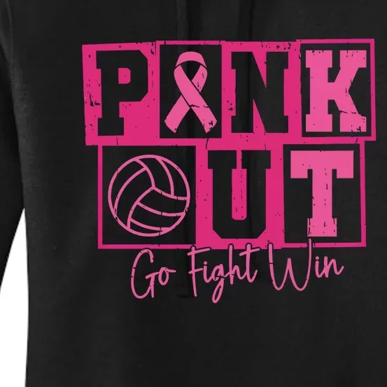 Out Volleyball Go Fight Win Game Day Women's Pullover Hoodie