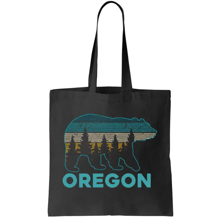 Oregon Vintage Grizzly Bear Nature Hiking Souvenir Tote Bag