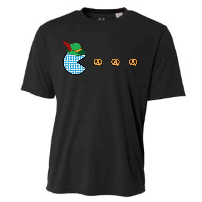 Oktoberfest Video Game Eating Pretzels Retro Gamer Cooling Performance Crew T-Shirt