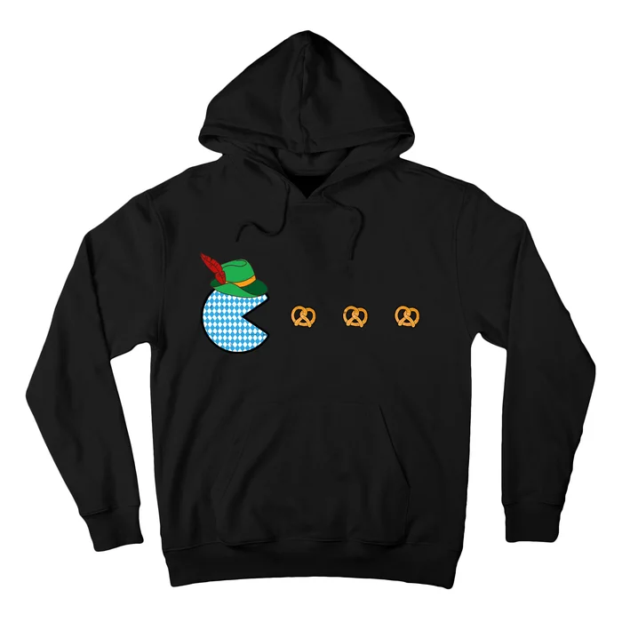 Oktoberfest Video Game Eating Pretzels Retro Gamer Hoodie