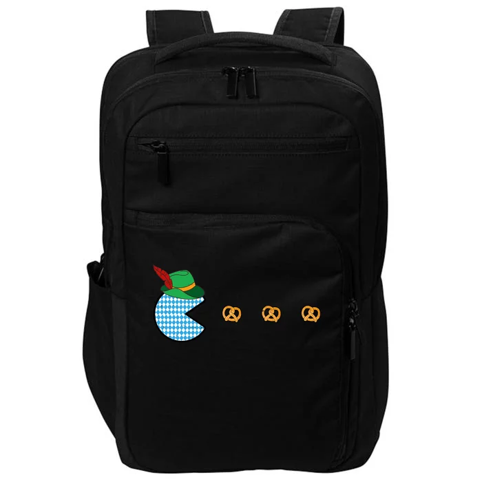 Oktoberfest Video Game Eating Pretzels Retro Gamer Impact Tech Backpack