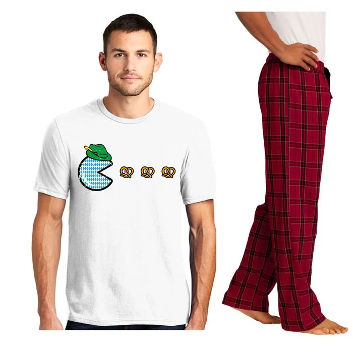 Oktoberfest Video Game Eating Pretzels Gamer Pajama Set