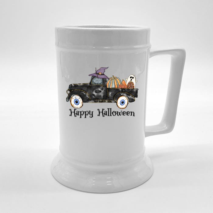 Old Vintage Halloween Truck Gift Front & Back Beer Stein