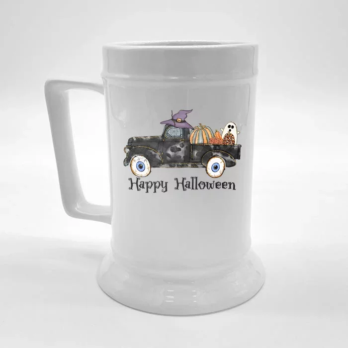 Old Vintage Halloween Truck Gift Front & Back Beer Stein