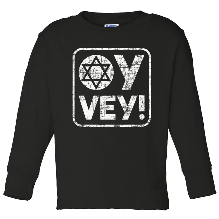 Oy Vey Jewish Jews Israelites Hashana Star Of David Toddler Long Sleeve Shirt