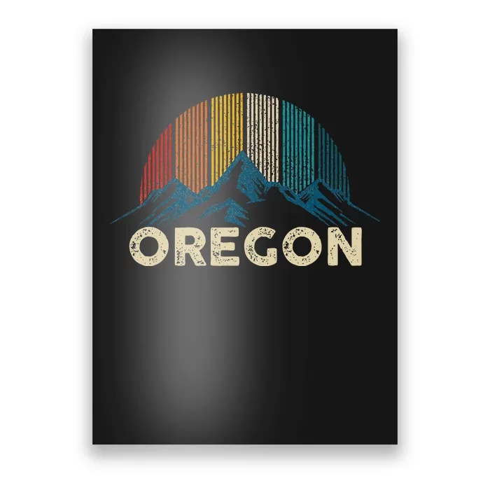 Oregon Vintage Mountains Nature Hiking Poster