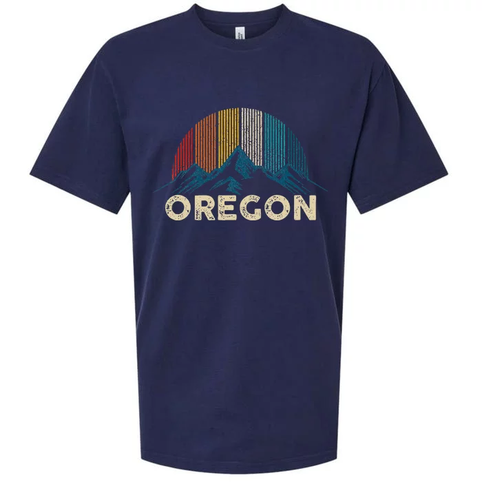 Oregon Vintage Mountains Nature Hiking Sueded Cloud Jersey T-Shirt