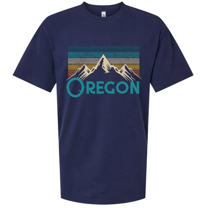 Oregon Vintage Mountains Retro Hiking Souvenir Gift Sueded Cloud Jersey T-Shirt