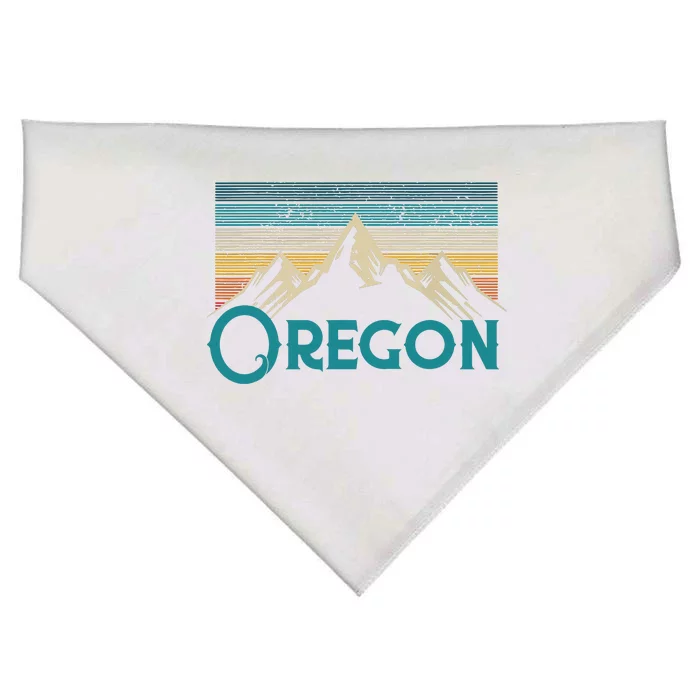 Oregon Vintage Mountains Retro Hiking Souvenir Gift USA-Made Doggie Bandana