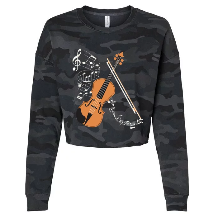 Orchestra Violin Player Gift Musical Instrument Violin Cropped Pullover Crew