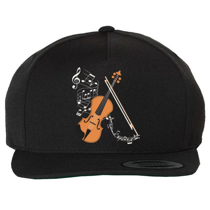 Orchestra Violin Player Gift Musical Instrument Violin Wool Snapback Cap