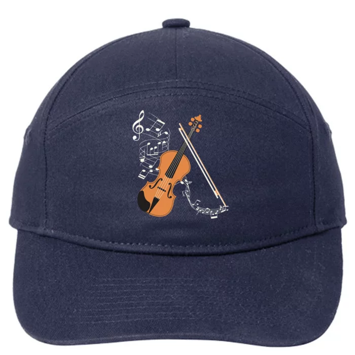 Orchestra Violin Player Gift Musical Instrument Violin 7-Panel Snapback Hat