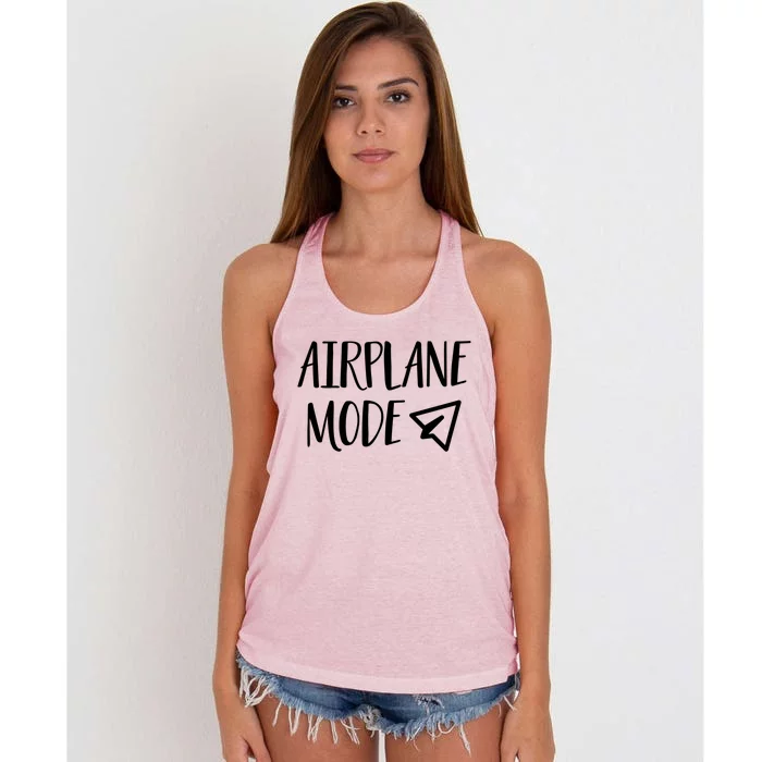 On Vacation Pilot Lazy Airplane Mode Cute Gift Women's Knotted Racerback Tank