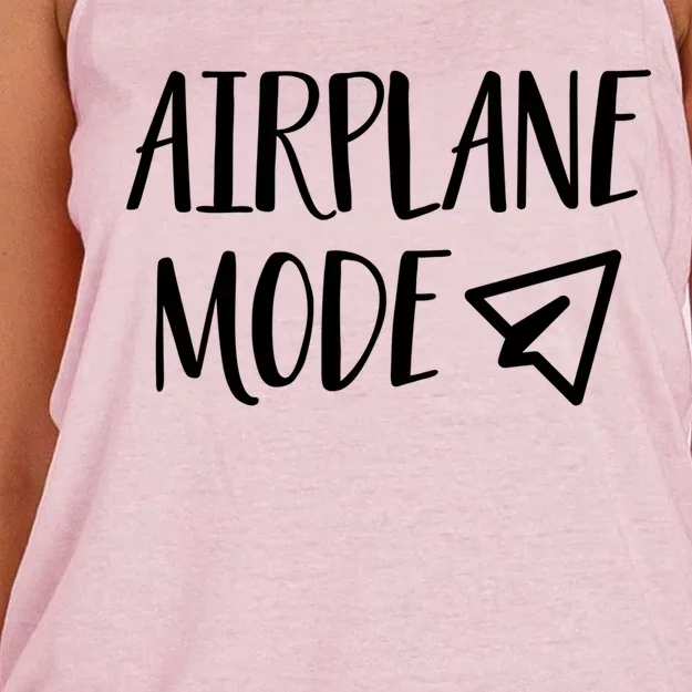 On Vacation Pilot Lazy Airplane Mode Cute Gift Women's Knotted Racerback Tank