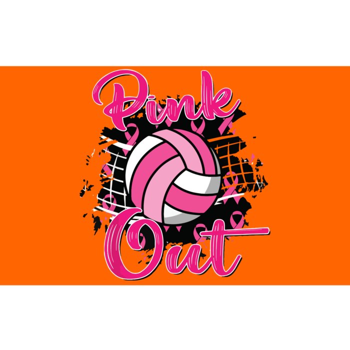 Out Volleyball Ribbon Breast Cancer Awareness Bumper Sticker