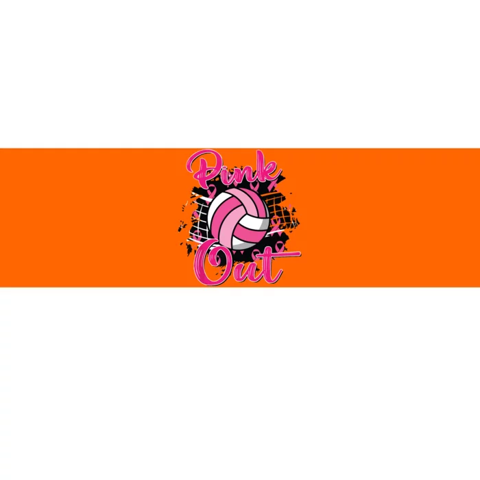 Out Volleyball Ribbon Breast Cancer Awareness Bumper Sticker