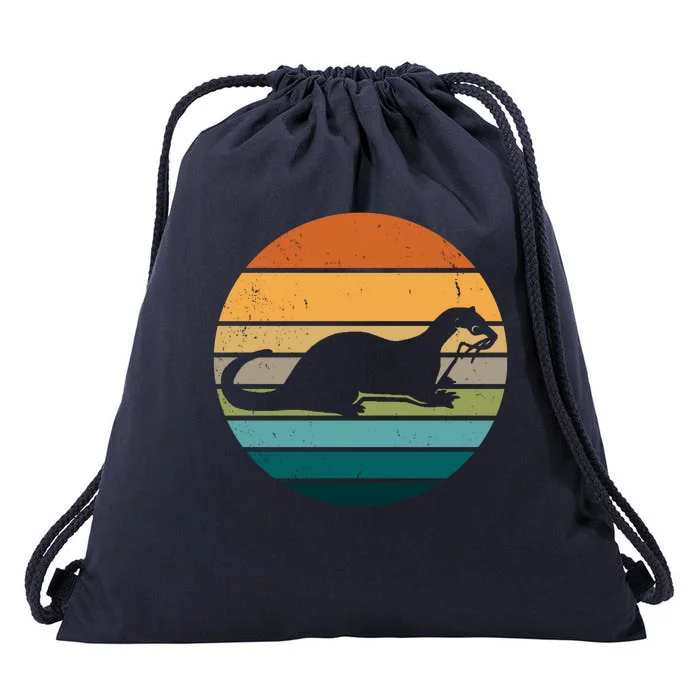 Otter Vintage Retro Logo Drawstring Bag