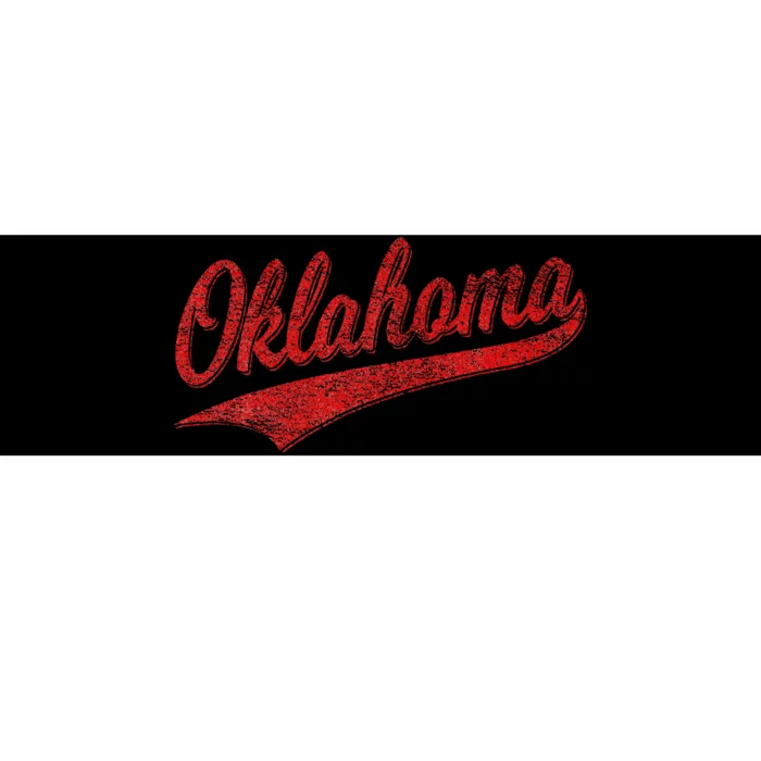 Oklahoma Varsity Script Vintage Sports Jersey Style Flag Bumper Sticker