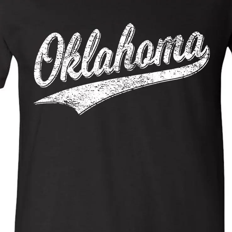 Oklahoma Varsity Script Classic Sports Athletic Jersey Style V-Neck T-Shirt