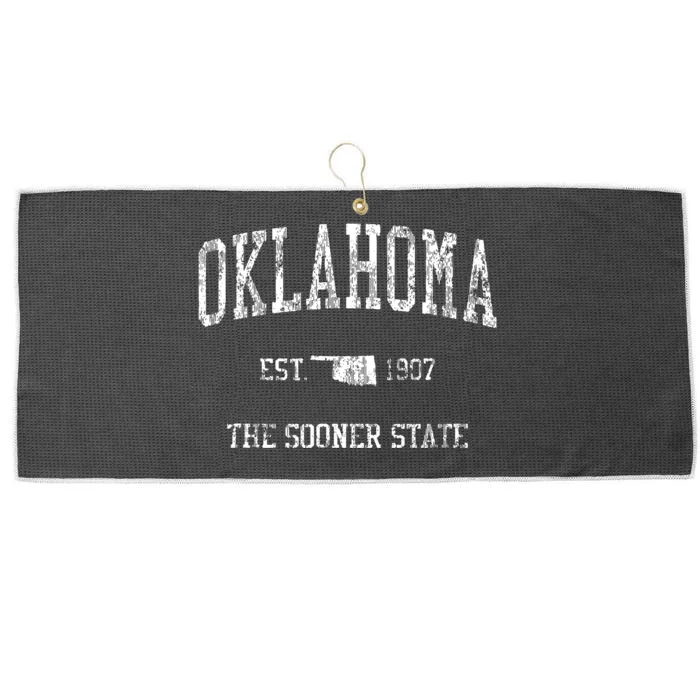 Oklahoma Vintage Sports Design Oklahoman Ok Large Microfiber Waffle Golf Towel