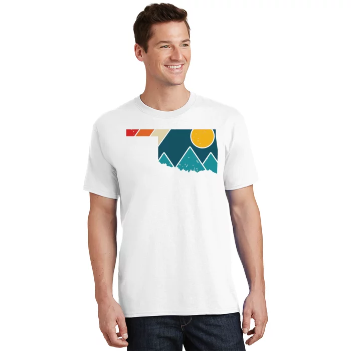 Oklahoma Vintage State Map Mountains Hiking Pride Gift T-Shirt