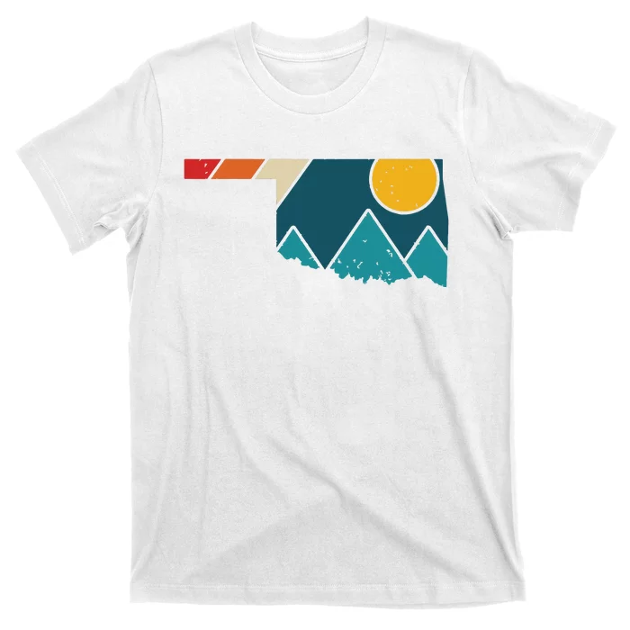 Oklahoma Vintage State Map Mountains Hiking Pride Gift T-Shirt