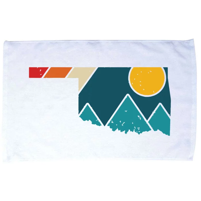 Oklahoma Vintage State Map Mountains Hiking Pride Gift Microfiber Hand Towel