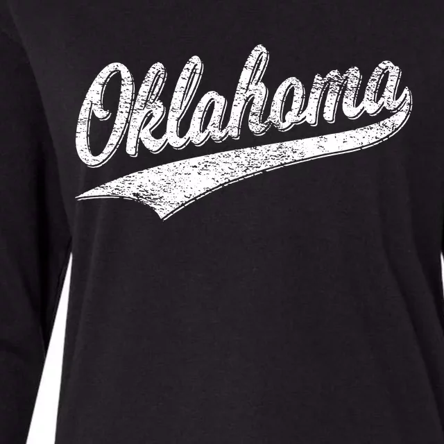 Oklahoma Varsity Script Classic Sports Athletic Jersey Style Womens Cotton Relaxed Long Sleeve T-Shirt