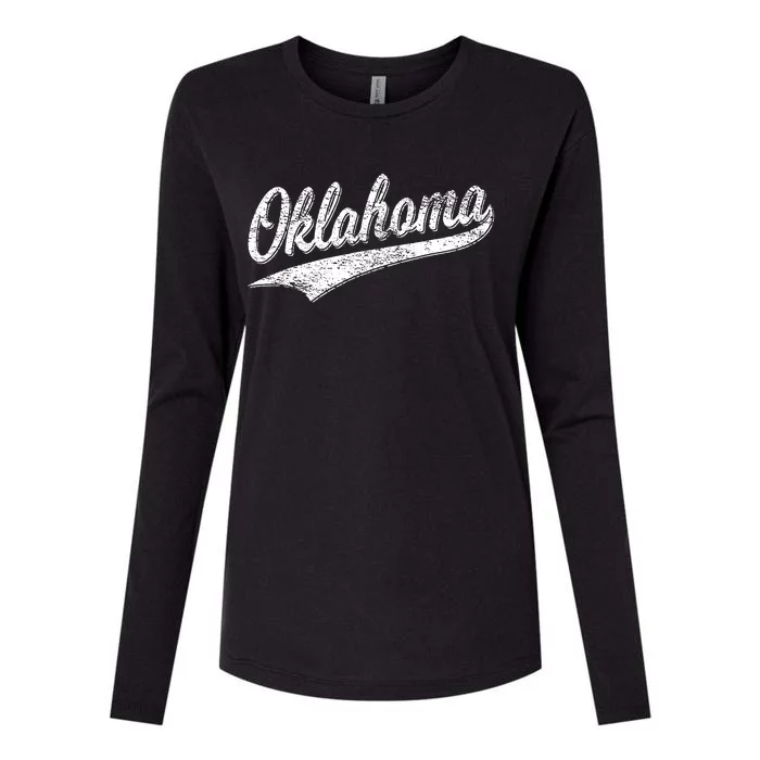 Oklahoma Varsity Script Classic Sports Athletic Jersey Style Womens Cotton Relaxed Long Sleeve T-Shirt